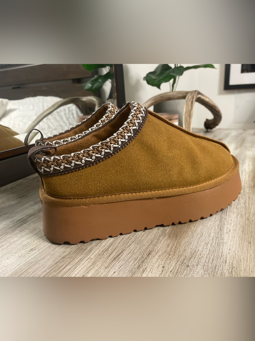 French Connection - Women’s Platform Slip-On Clog in Camel Brown - Picture 11 of 11